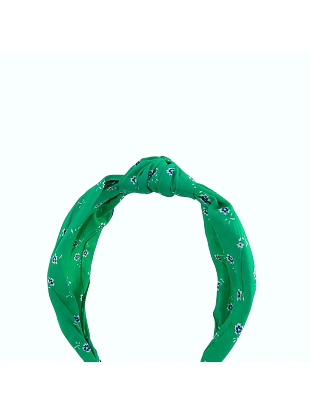J. Crew Liberty of London Green with blue flowers Top Knot Headband